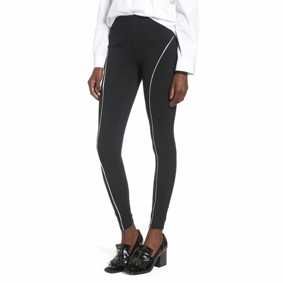 BP. Silver Piping Leggings with Split Front Hem - Picture 1 of 16